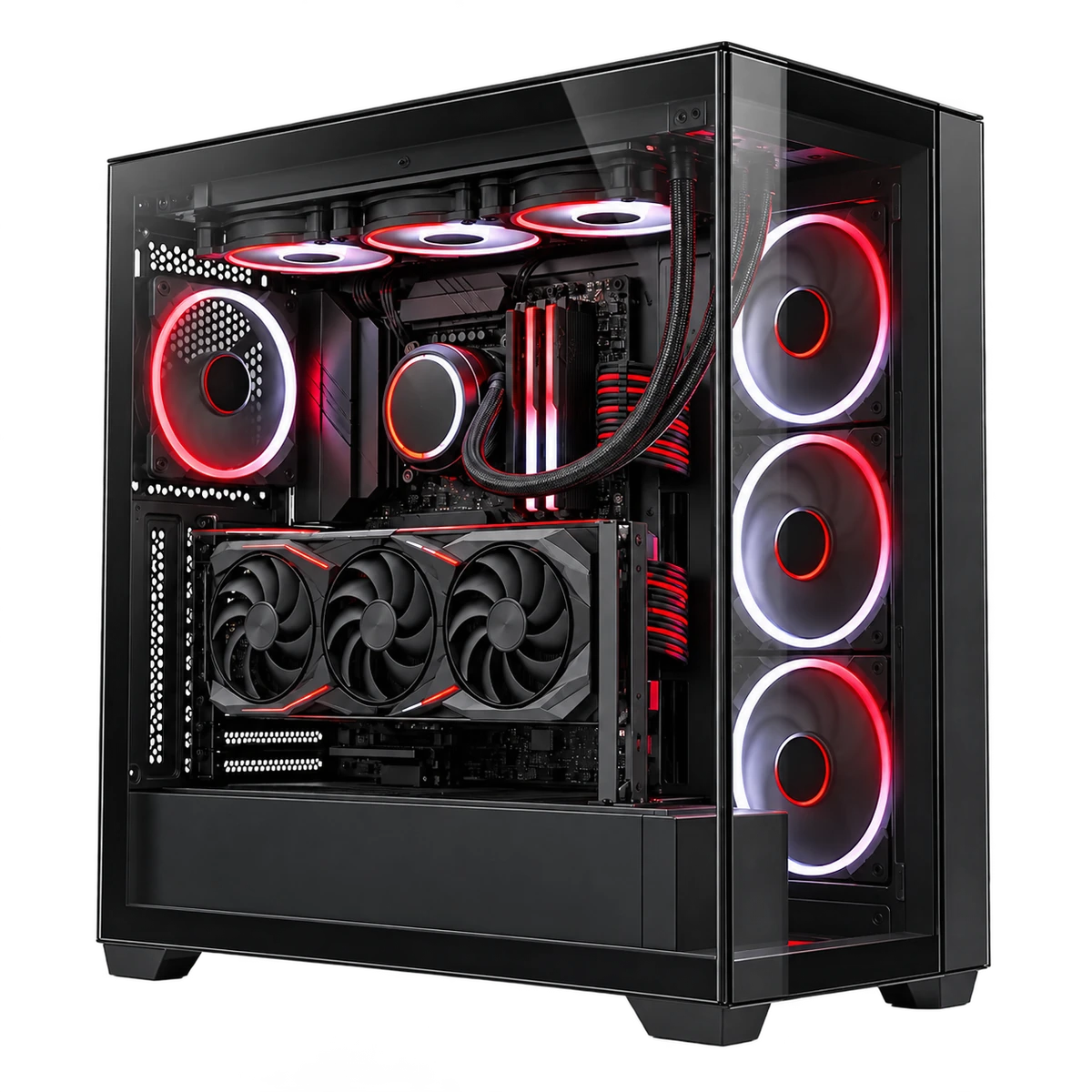 Custom gaming PC with illuminated internals